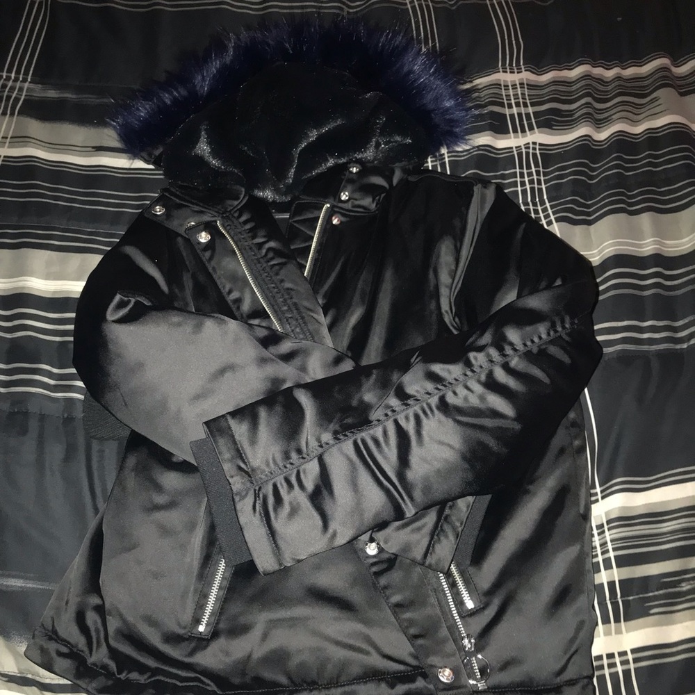 Express faux lined hooded coat